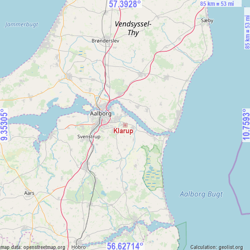 Klarup on map