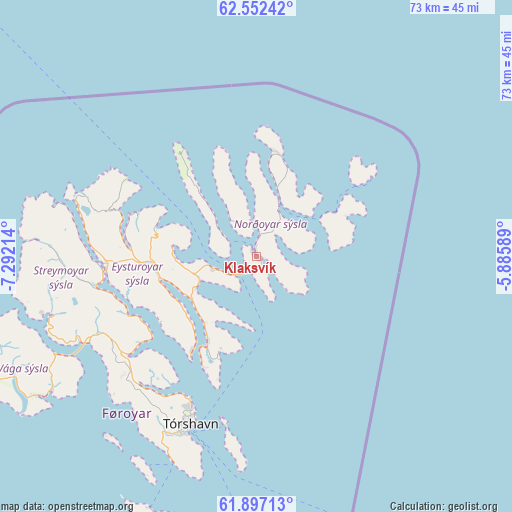Klaksvík on map