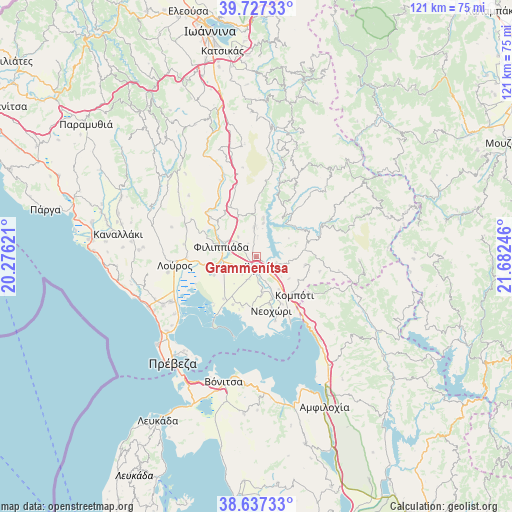 Grammenítsa on map
