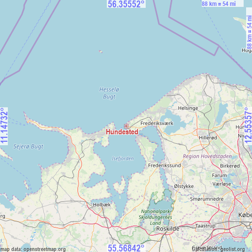 Hundested on map