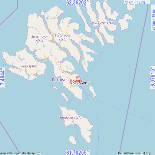 Hoyvík on map
