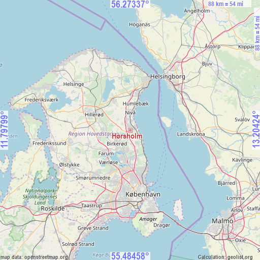 Hørsholm on map