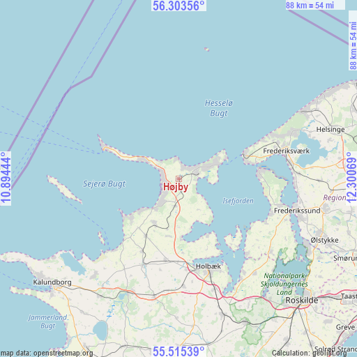 Højby on map