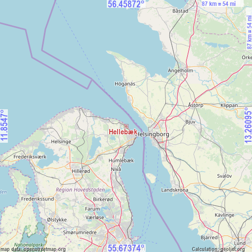 Hellebæk on map