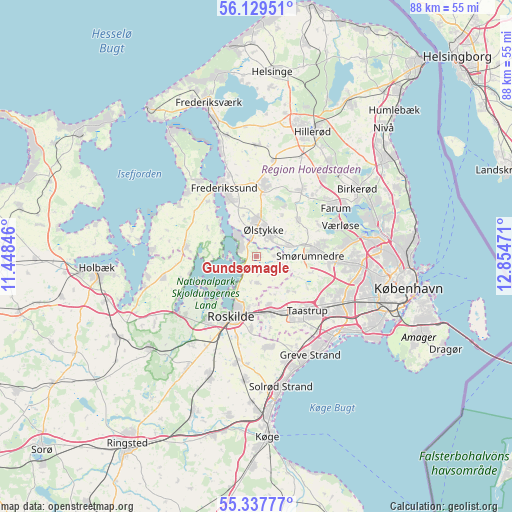 Gundsømagle on map