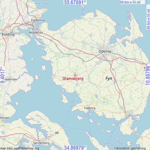 Glamsbjerg on map