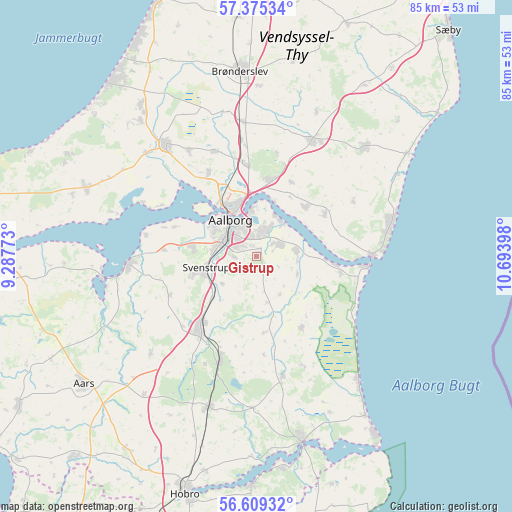 Gistrup on map