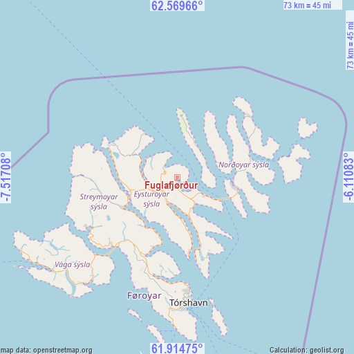 Fuglafjørður on map