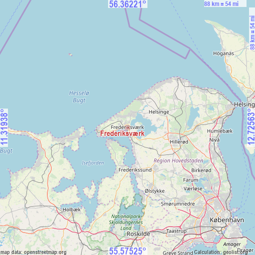 Frederiksværk on map