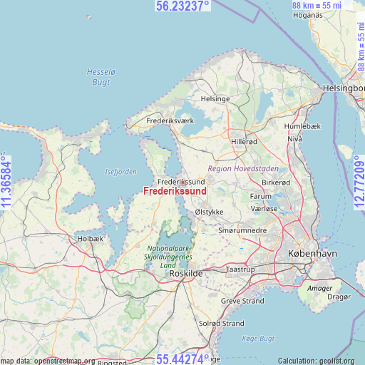 Frederikssund on map