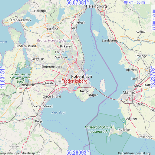 Frederiksberg on map