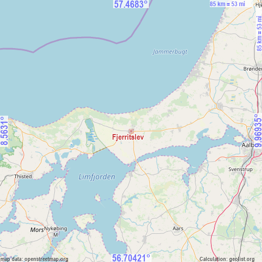 Fjerritslev on map