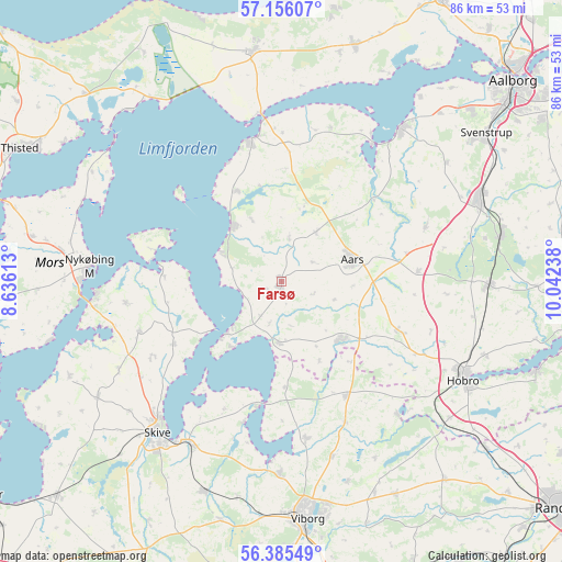 Farsø on map