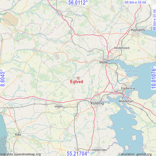 Egtved on map