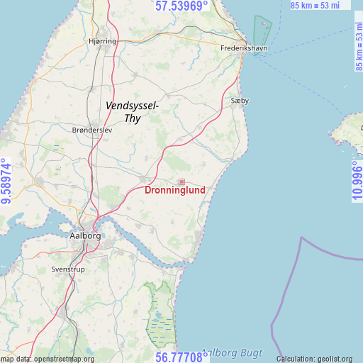 Dronninglund on map