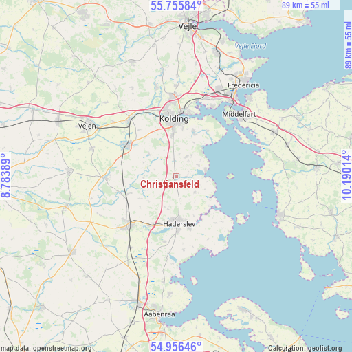 Christiansfeld on map