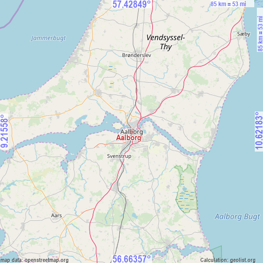Aalborg on map