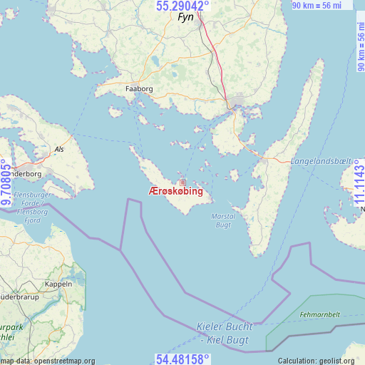 Ærøskøbing on map