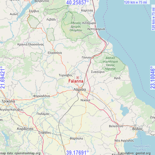 Fálanna on map