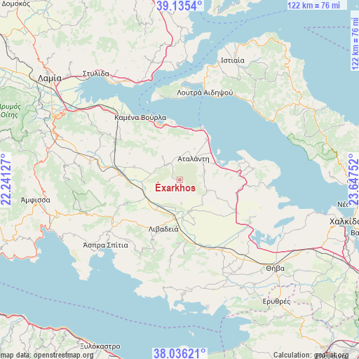 Éxarkhos on map