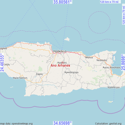 Ano Arhanes on map