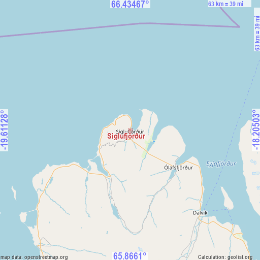 Siglufjörður on map