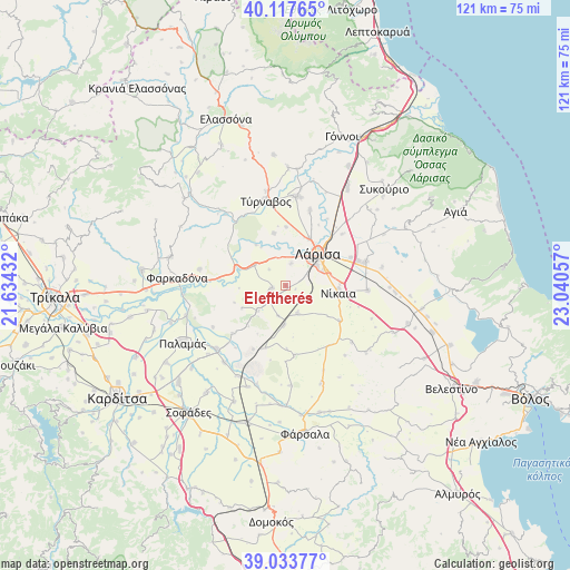 Eleftherés on map