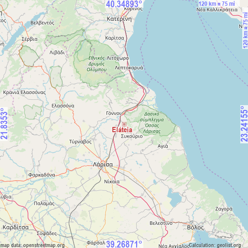 Eláteia on map