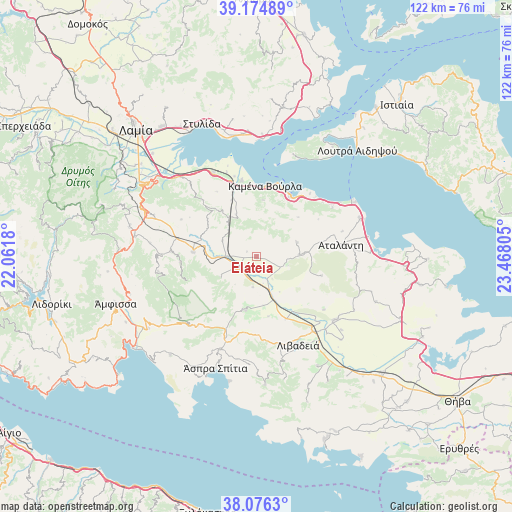 Eláteia on map
