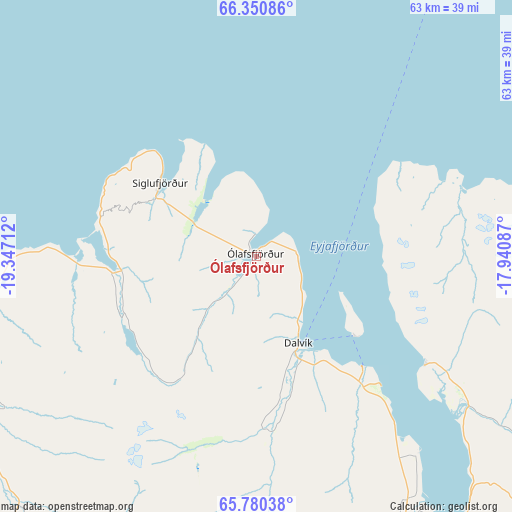 Ólafsfjörður on map