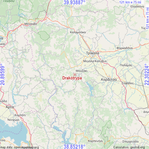 Drakótrypa on map