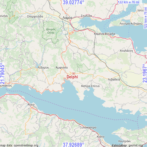 Delphi on map