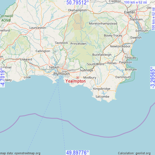 Yealmpton on map