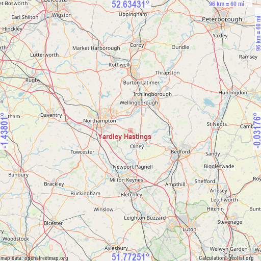 Yardley Hastings on map
