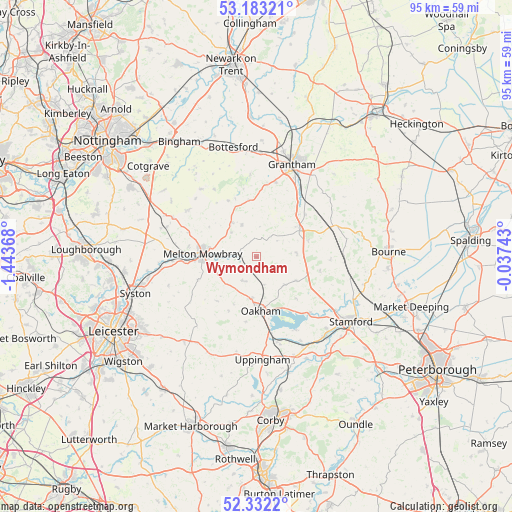 Wymondham on map
