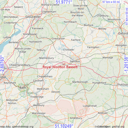 Royal Wootton Bassett on map