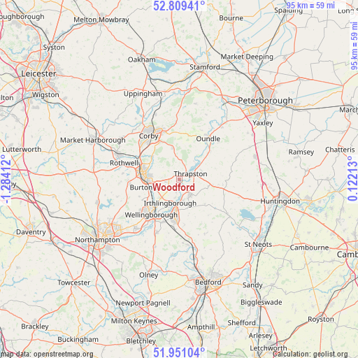 Woodford on map