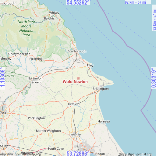 Wold Newton on map