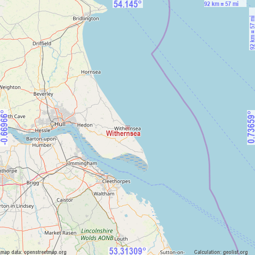 Withernsea on map