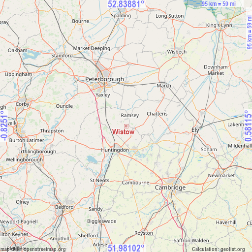 Wistow on map