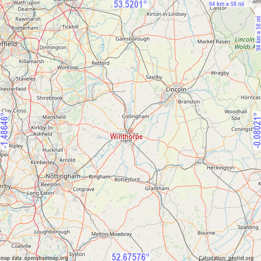 Winthorpe on map