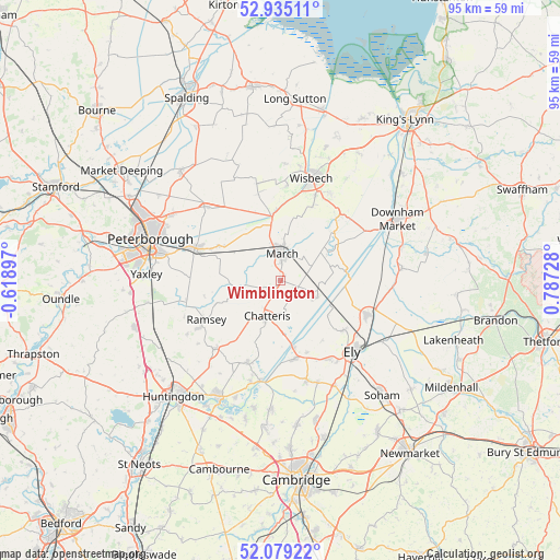 Wimblington on map