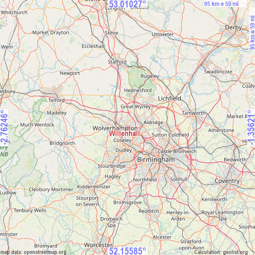 Willenhall on map