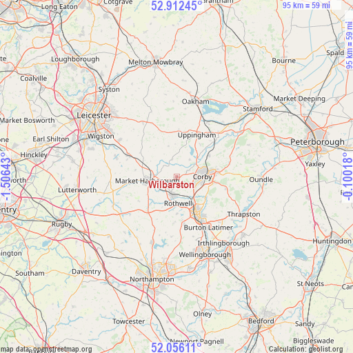 Wilbarston on map