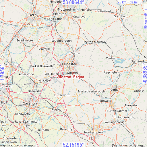 Wigston Magna on map