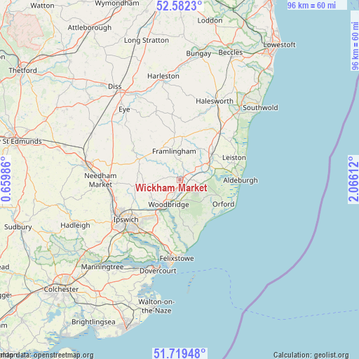 Wickham Market on map