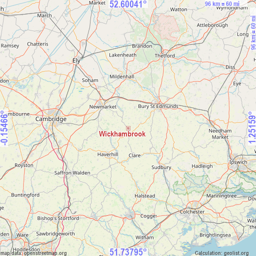 Wickhambrook on map