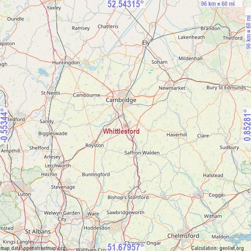 Whittlesford on map