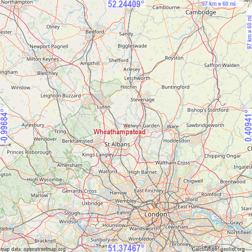 Wheathampstead on map