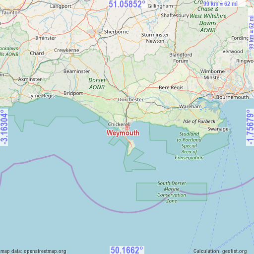 Weymouth on map